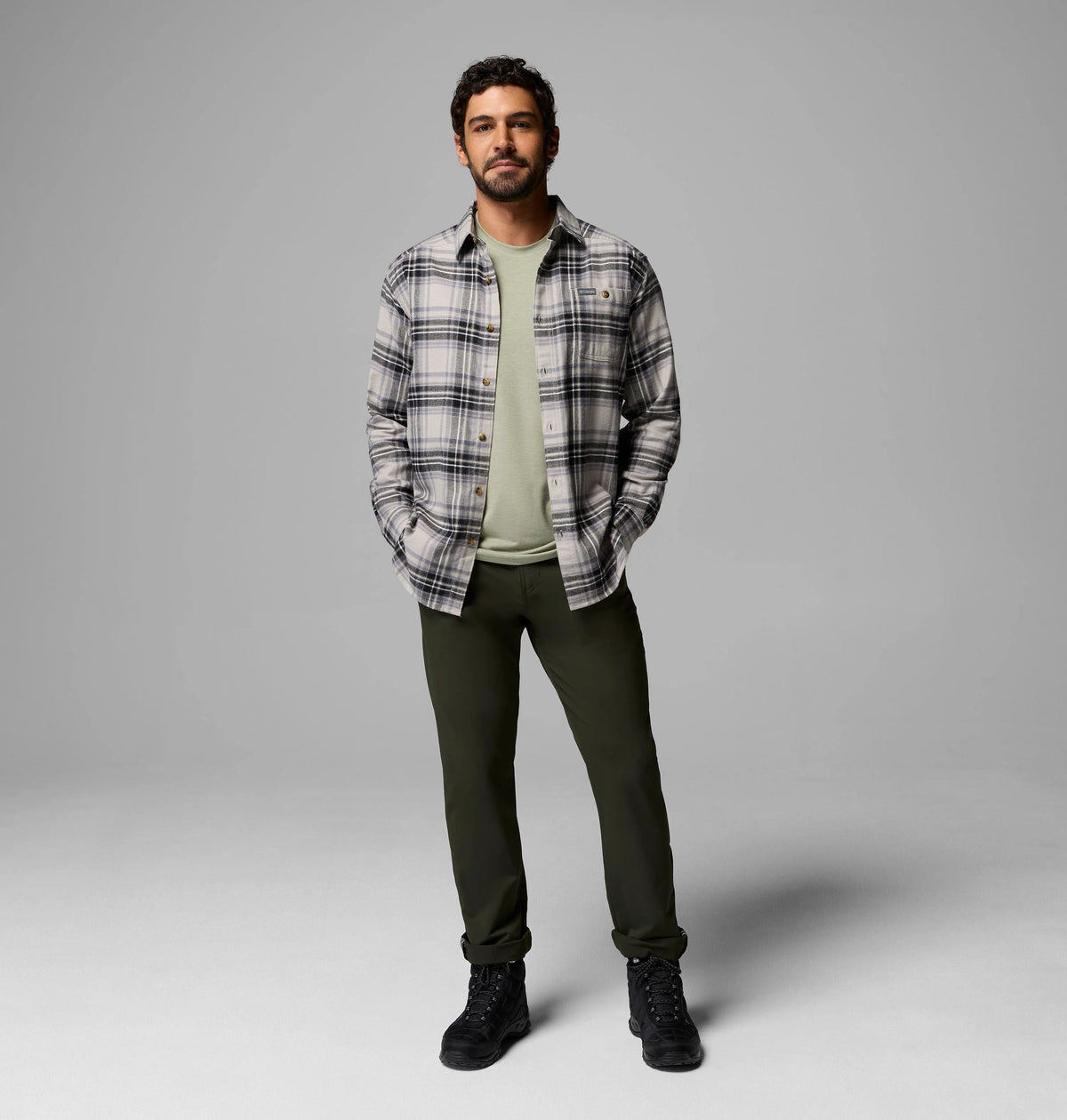Flint Grey Texture Plaid