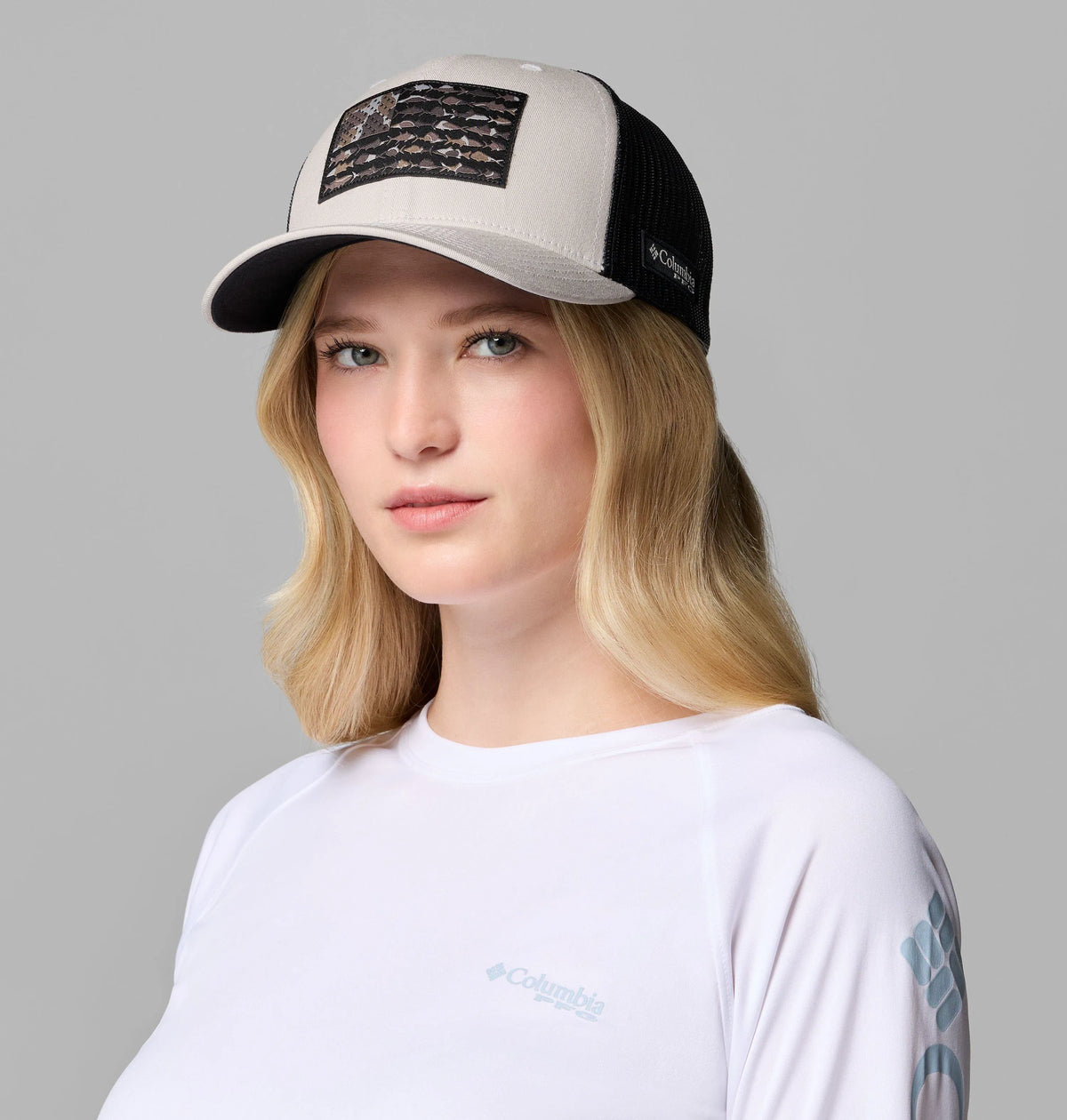Light Cloud, Black, Camo Fish Flag