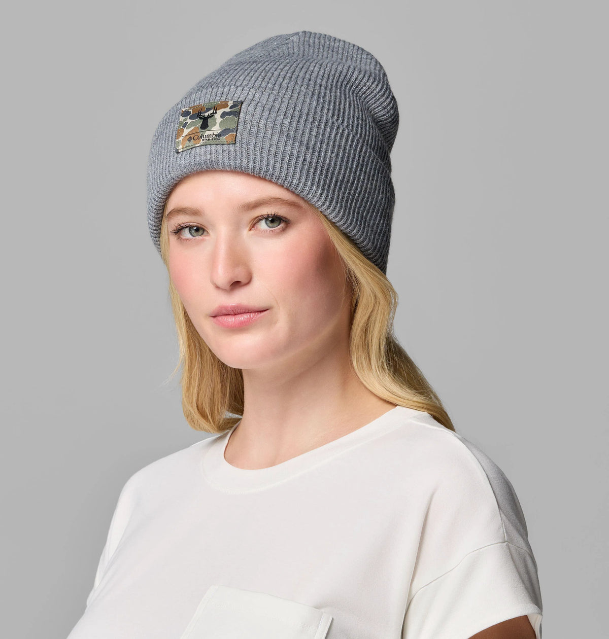City Grey Heather, Camo Patch Buck