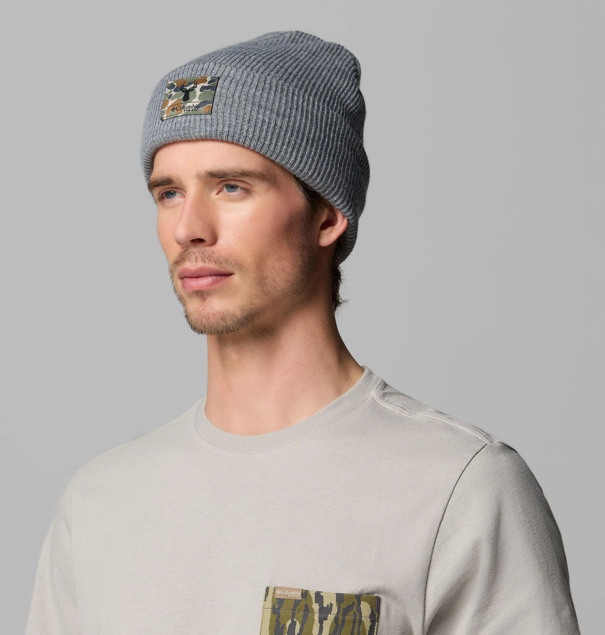 City Grey Heather, Camo Patch Buck